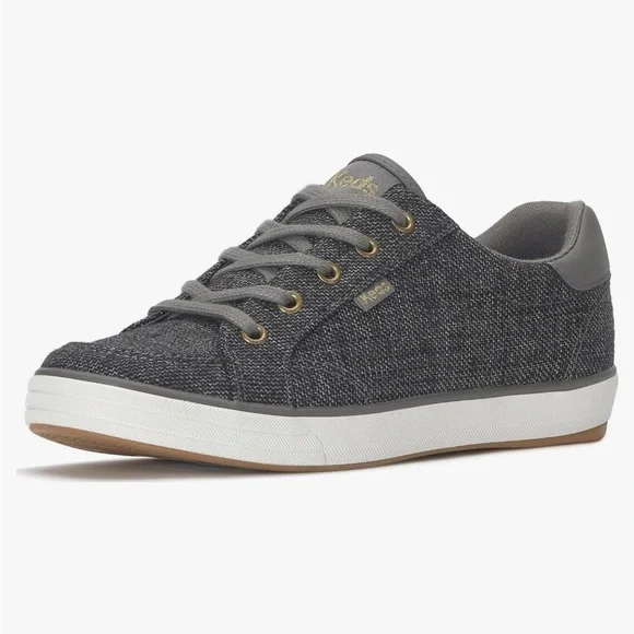 Keds Center III Canvas Lace Up in Gray Charcoal Tweed - Picture 2 of 12